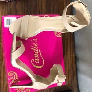 Candie’s blush/nude high heels